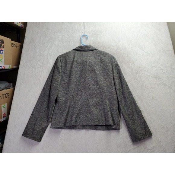 Ann Taylor Jacket Womens Size 10 Gray Wool Long Sleeve Pockets Collared Full Zip - Picture 10 of 10